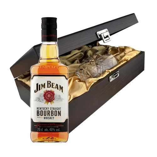 Jim Beam White Label Whisky In Luxury Box With Royal Scot Glass